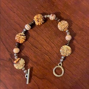 Brown and tan stone bracelet.